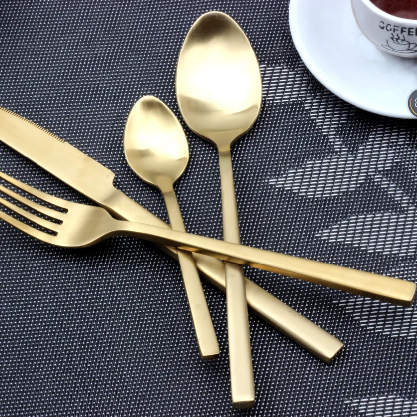 

PVD Titanium Plated Rose Gold Spoons Matte Rose Gold Flatware Matte Rose Gold Cutlery