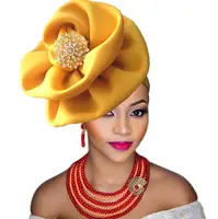 

2018 NEW african ready to wear gele headwrap african flower cap