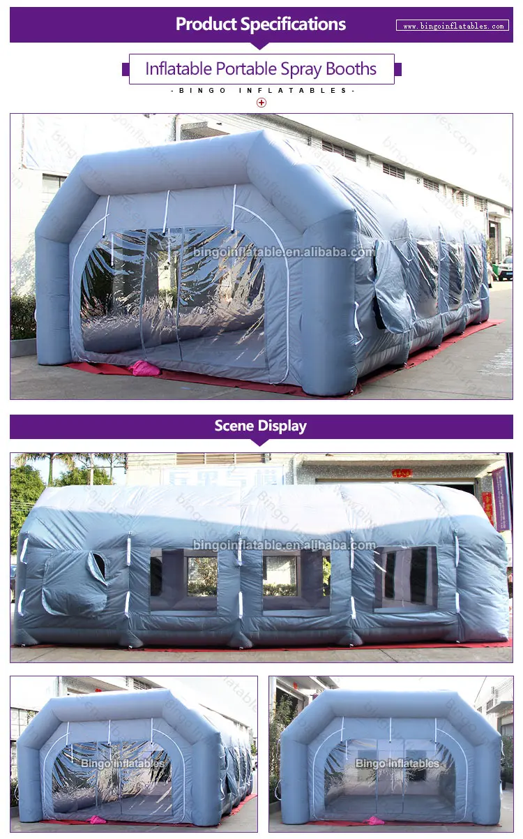 9m Inflatable Auto Body Paint Spray Booth For Outdoor Giant Inflatable ...