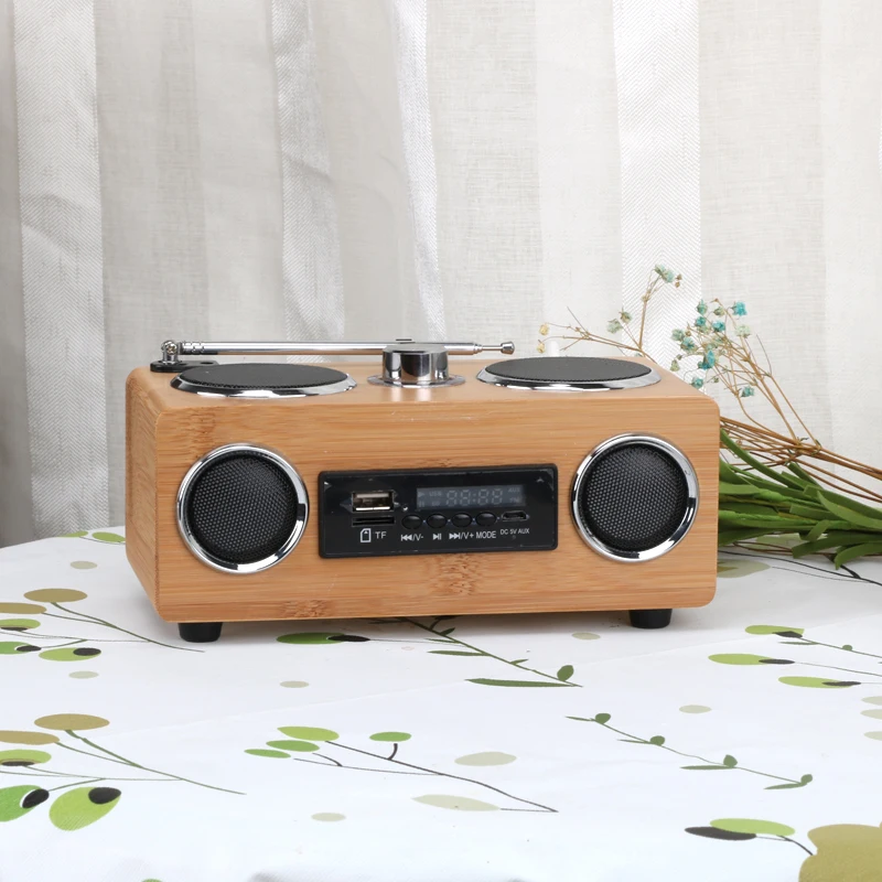 

Wireless Wholesale Factory Price portable mini BT speaker with fm radio, Natural