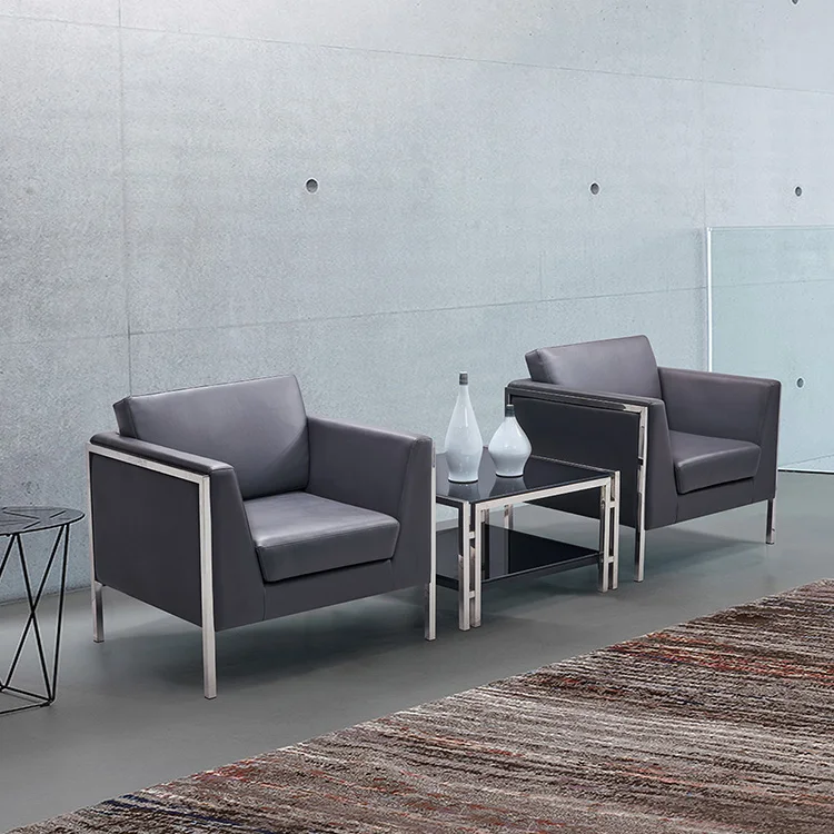 8807# china office furniture Modern leather Reception sofa set