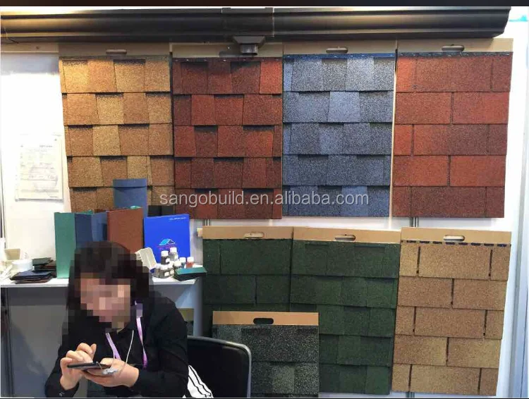 Spanish Red Laminated Residential Colored Fiberglass Roof Asphalt