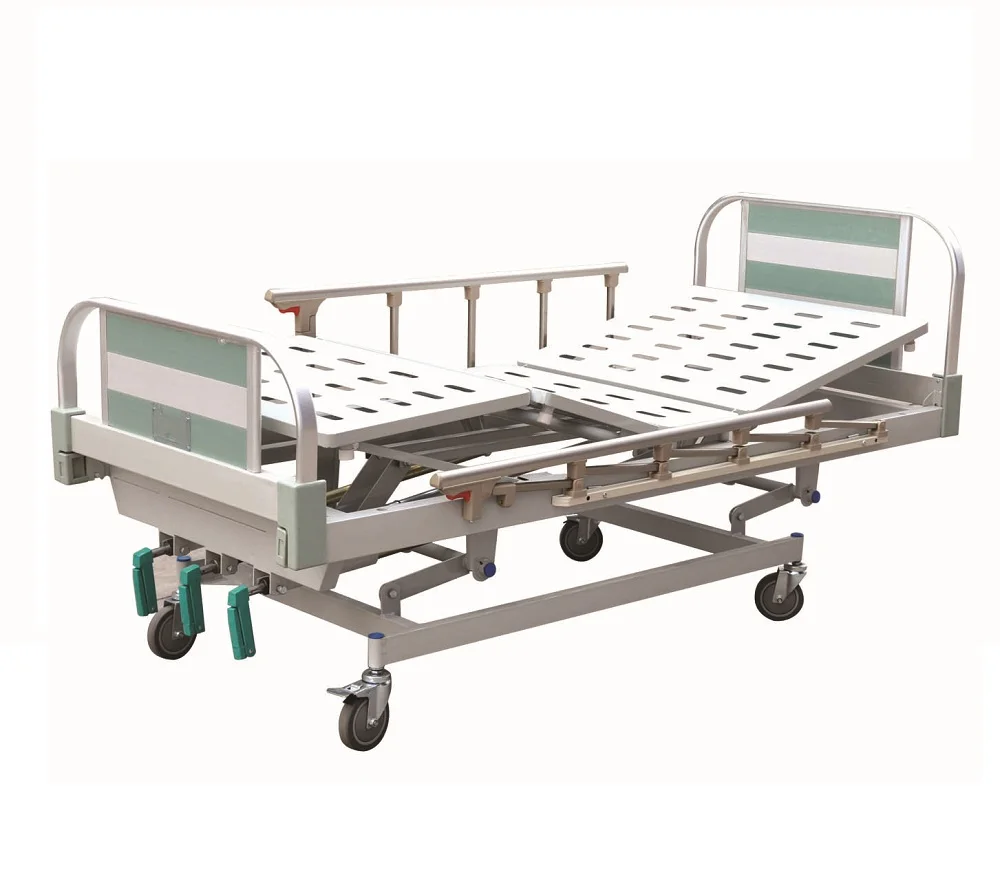 Dpl303 Popular Hospital Bed Aluminum Alloy Threecrank Manual Bed