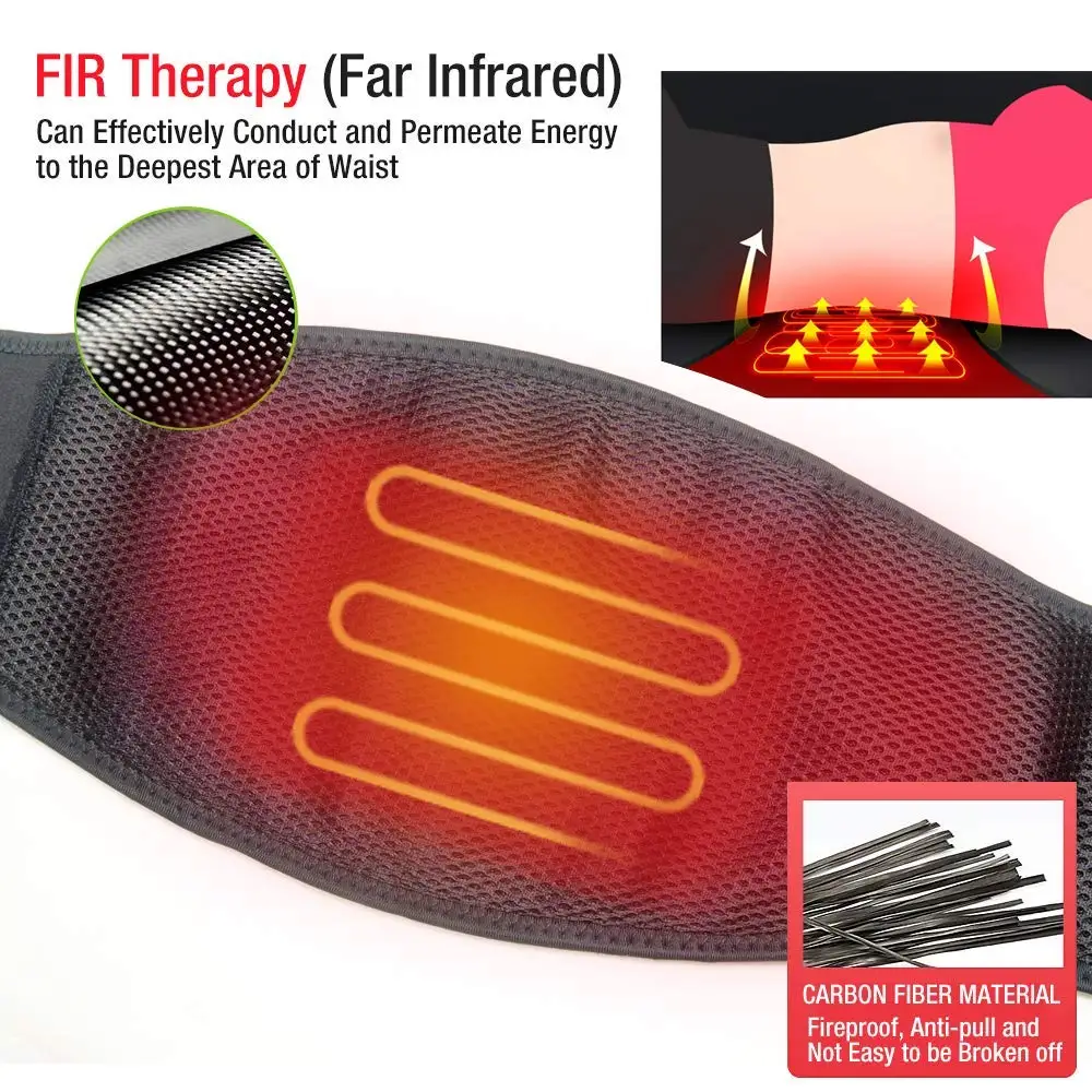 Heating Waist Belt Wrap Lower Back Heat Therapy Pad 7.4V Rechargeable Battery for Pain Relief of Abdominal Stomach Lumbar