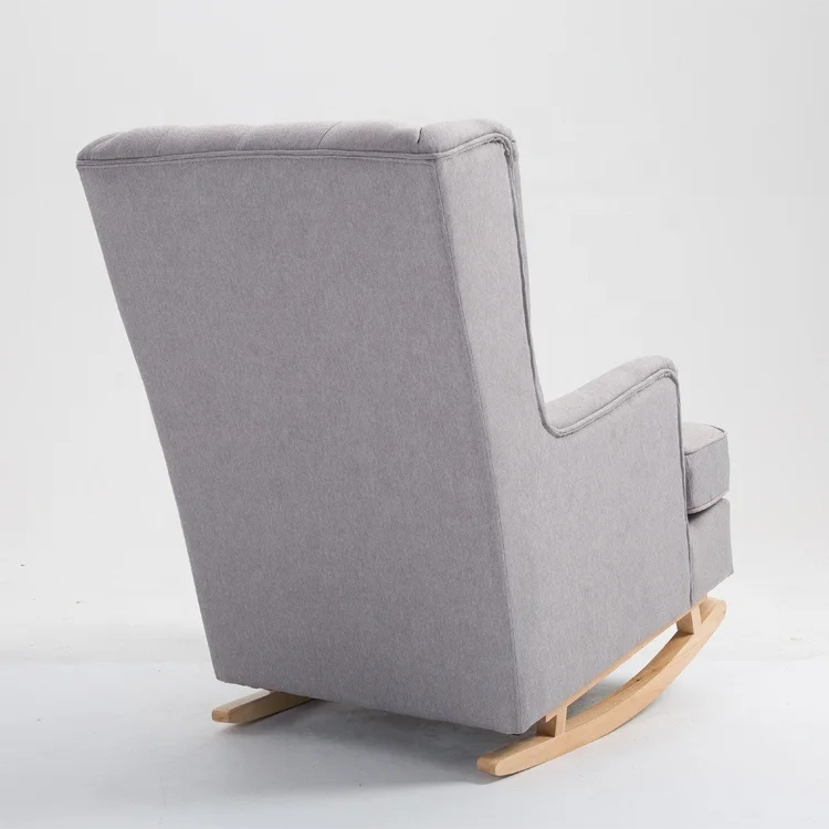 
Cheap Price Modern Elderly Solid Wooden Furniture Leisure Lounge Sofa Fabric Rocking Chair 