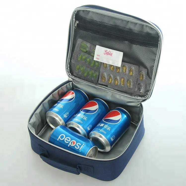 

Box Shape Handled Beverage Cooler Bag, Blue (other color is available)