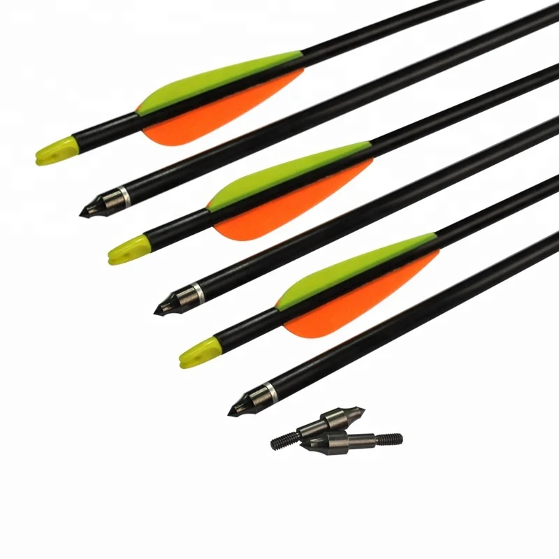 

Wholesale 26''-30 Fiberglass Archery Arrows with Interchangeable Arrow Tips Archery Hunting Equipment