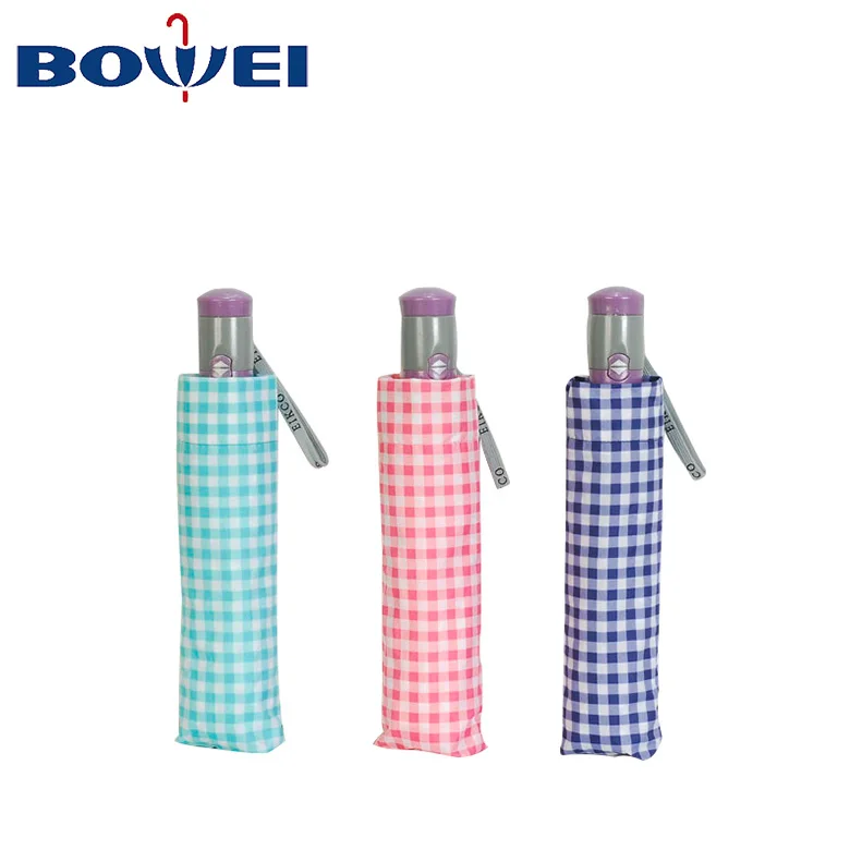 Top quality portable 3 foldable umbrella automatic with custom logo print