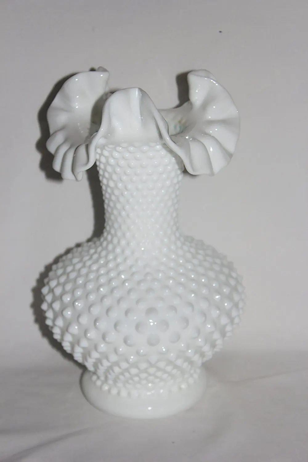 Buy Vintage Fenton White Milk Glass Hobnail Ruffled Flower Vase 11 Inch In Cheap Price On Alibaba Com