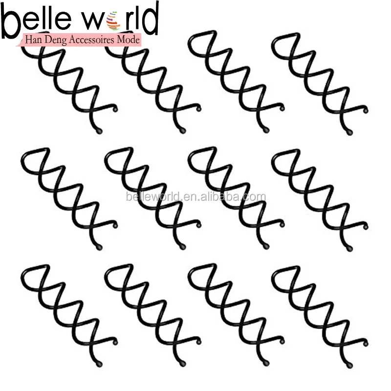 Fancy Factory 8pcs Opp Bag Black Gold Metal Spiral Bobby Pins For