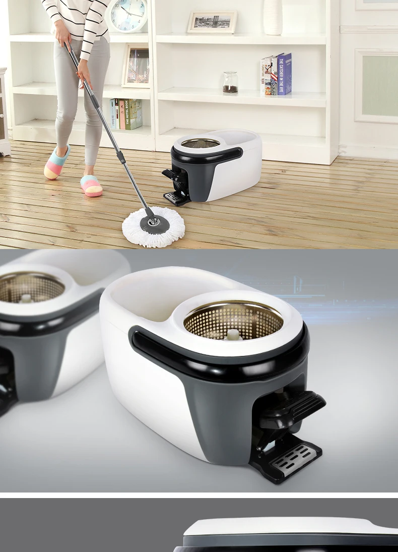 BEKAHOS Easy Life 360 Rotating Spin Magic Mop,Magic Mop Bucket No Foot Pedal,Single Bucket Mop