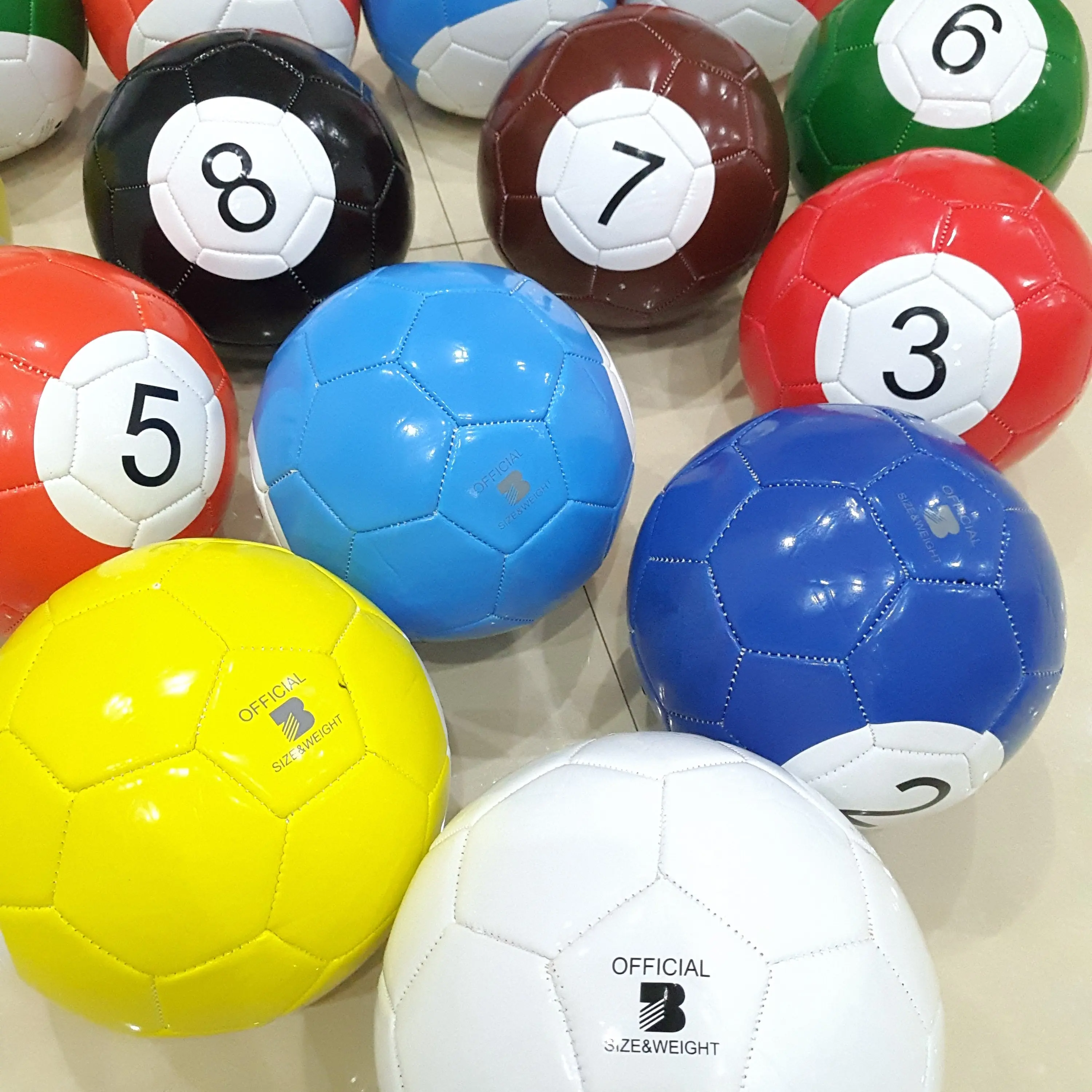 

Factory Wholesale Stock 16 pcs/set Size 3 Pool Football Billiard Soccer Inflatable Snook Ball, N/a