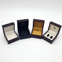 

High Quality Environmental Protection Material Small Luxury Wooden Cufflinks gift Box With Logo.