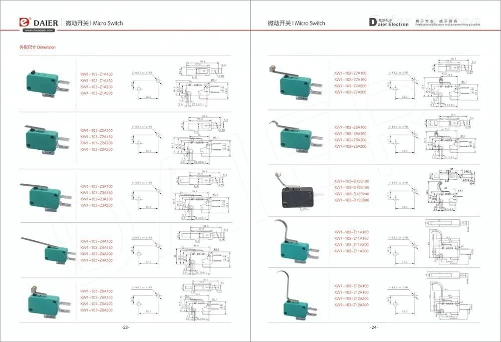
KW1-103 1NO+1NC Roller SPDT Lever Micro Switch 16A 250V T85 5E4 