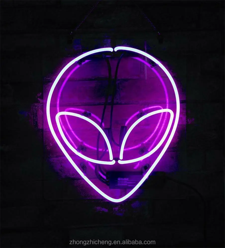 Purple Alien Display Neon Light Artwork Decor Beer Sign Custom Eye-catching Bar For Christmas