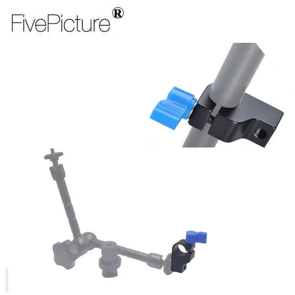 15mm Rod Clamp Support Rail System 14-20 Thread Red Knob for DLSR Camera Rig Cage Baseplate Foto Kit (2) - .jpg