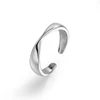 Japan S925 Sterling Silver Ring Mobius Twist Design Female Ring Opening Silver Ring Couples Silver Ornaments
