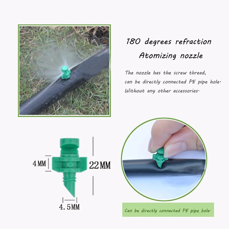 HTB16E4Cf nI8KJjy0Ffq6AdoVXab 50 Pcs Garden Irrigation Simple Refraction nozzle Watering Flower Mist Nozzle Threaded connection 90/180/360 Degrees Sprayer