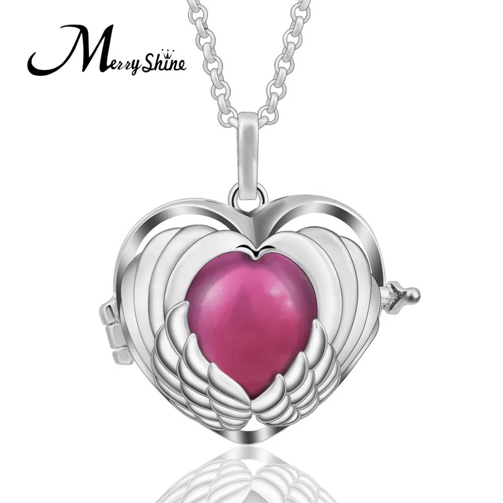 

925 Sterling Silver Jewelry Pendant Heart Shape Mexican Bolas Necklace Harmony Balls New Christmas Cage Angel Callers