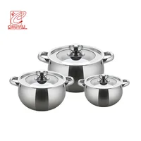 

German SS belly body shape cooking pot set stainless steel cookware set