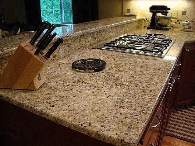 Granite Countertops Design,Kitchen Countertop bench top with Cabinets. 