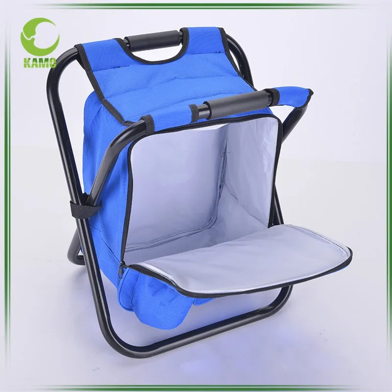 Custom Double Folding Chair With Cooler Bag Backpack Fishing Cooler Bag