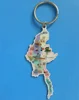 custom souvenir printing metal map myanmar keyring