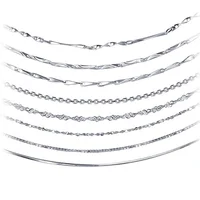 

Hot New Products for 2018 Jewelry Supply Chain Jewelry 925 Sterling Silver All Kinds of Size and Styles Necklace Chain