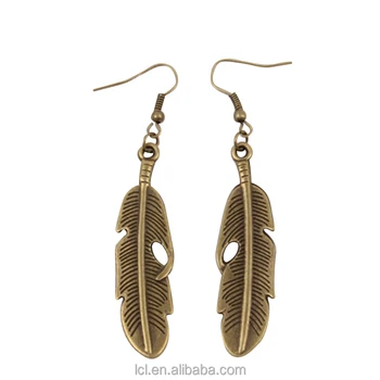 Fashion Jewelry Steampunk Metal Feather Sharp Earrings Party Fashion Jewelry Steampunk Metal Feather Sharp Earrings Party Dress New Made In China Yiwu