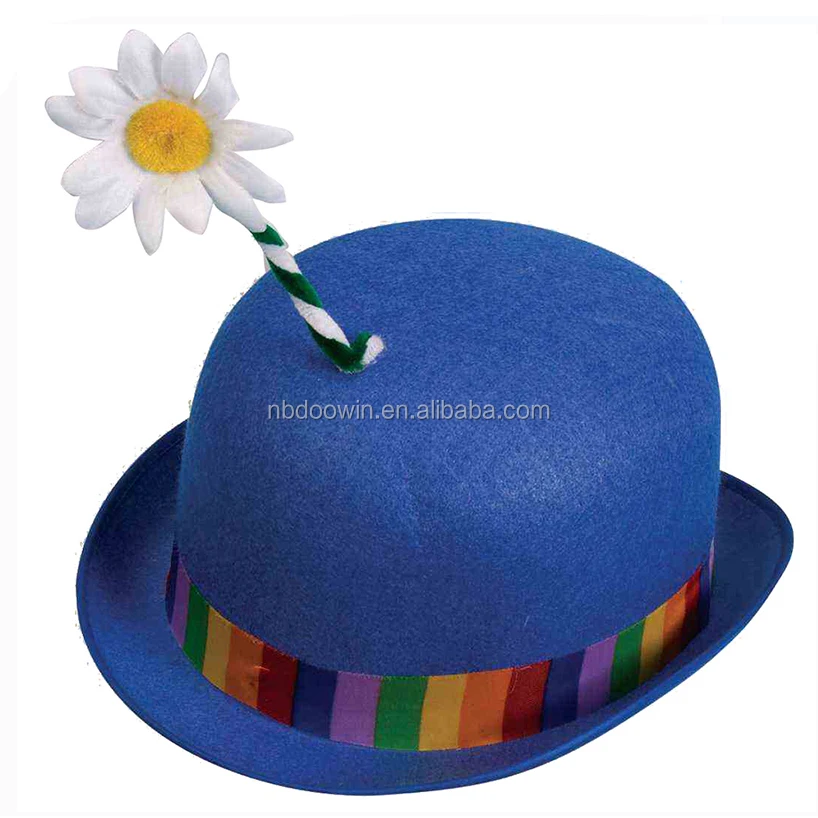 Clown Bowler Hat With Flower For Circus Fancy Dress - Buy Clown Bowler