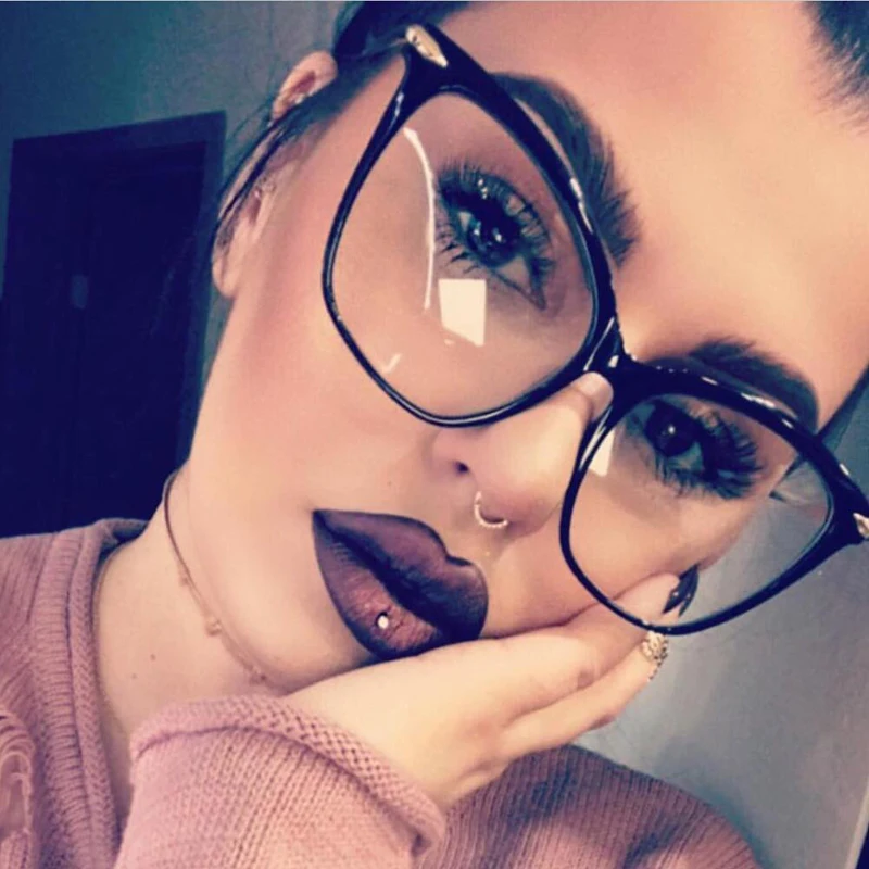 F97152 Fashion Oversized Transparent Lens Optical Eyeglasses Cateye Spectacles Glasses 2020