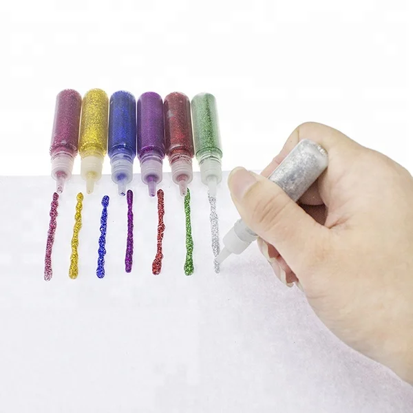 
2018 Hot Sale Non-toxic Iridescent Multi Colored Painting Glitter Liquid Glue For Children DIY 