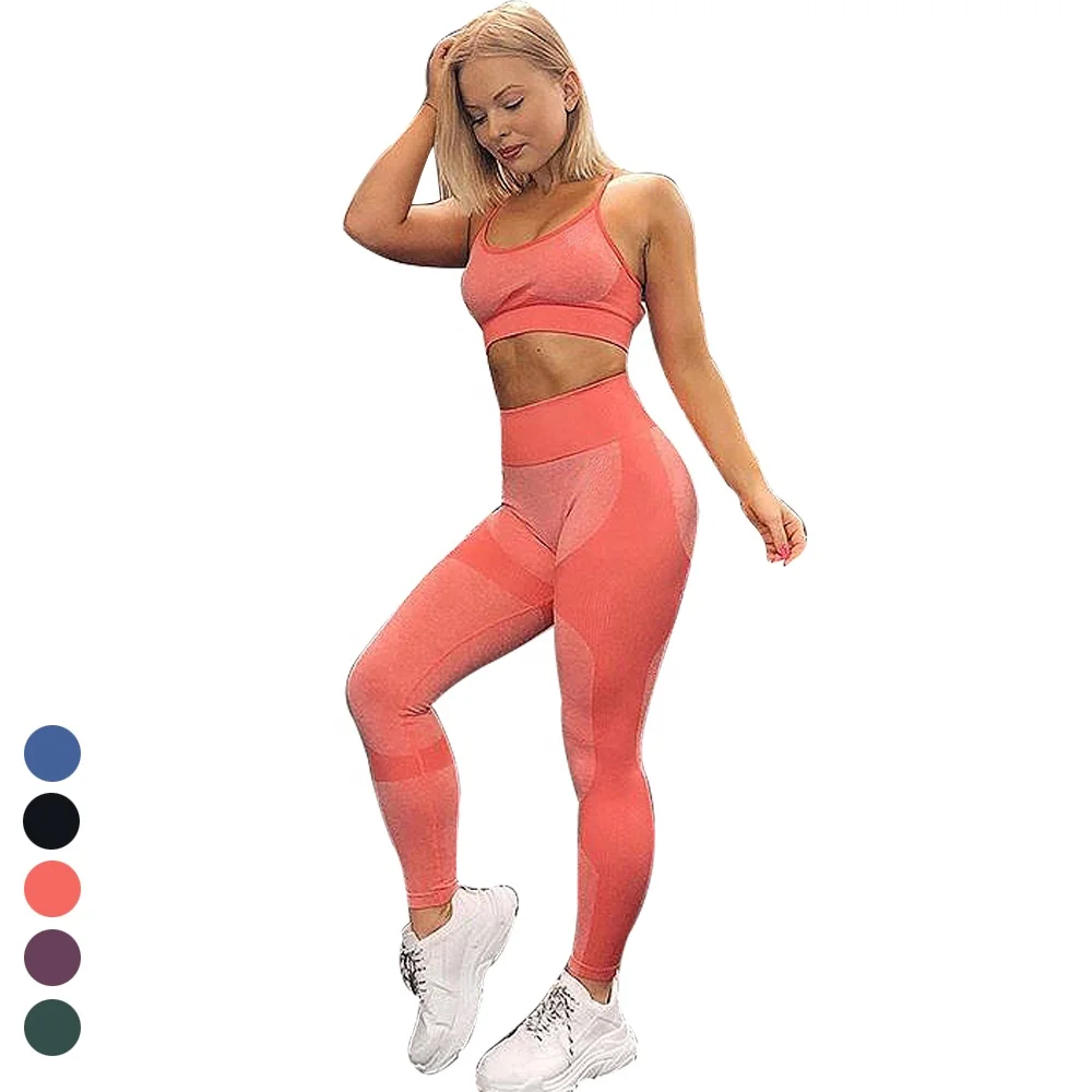 

2019 Yoga Wear Seamless Tights Shape-Enhancing Seamless Yoga Set For Women