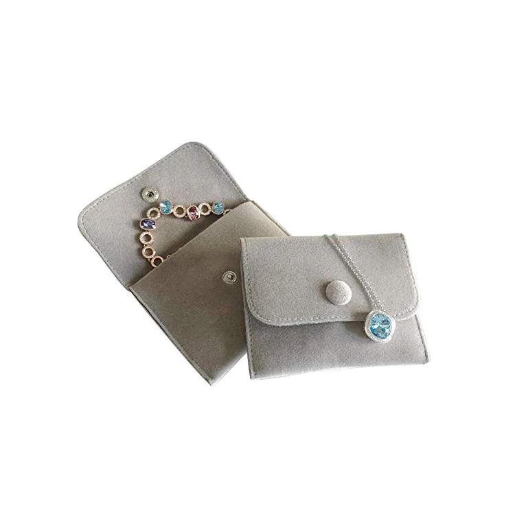 

JPT0030 high end custom flap small velvet jewelry packaging pouch with logo, Red, black, white, brown, blue,etc