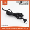 VDE approval 2 pin white or black plug power core for hair dryer.sata power cable 2 pin.2 flat pin plug