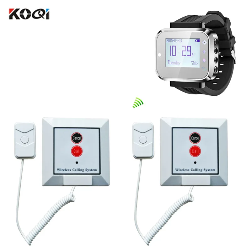 

2 bed room call button 1watch Nurse Call System wireless for Hotspital good used low price 433MHZ