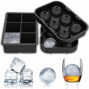 Image of Benhaida Round BPA Free spheres cube maker silicone ice ball mold for Whiskey
