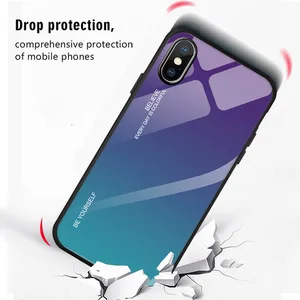 Gradient Tempered Glass Phone Case iPhone X XS XR Max 6 7 8 Plus