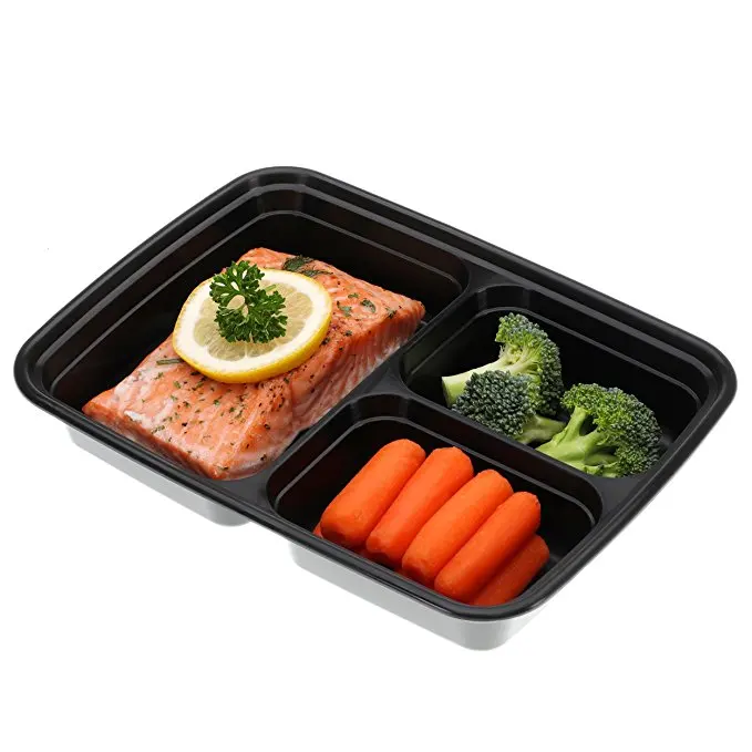 

Large Capacity Portable Kitchen Tool Plastic Bento Box, Transparent,black