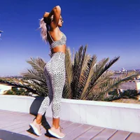 

Sexy high waist leopard print yoga clothes suit sports quick dry yoga suit