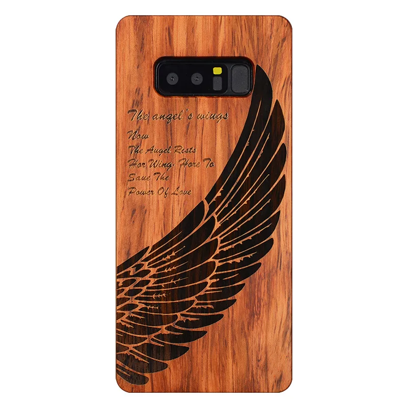 

2019 New Custom Design Natural Real Wood PC Wooden Hard PC Case Cover For samsung Note8 Note 9 Note10