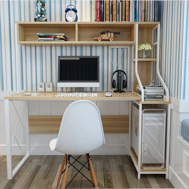 Computer Desk With Bookshelf Simple Morden Style Writing Desk With