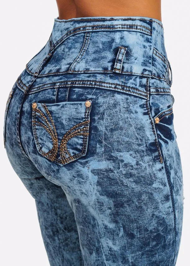 Butt Lift Jeans with Back Pockets, High Waist, and Handmade