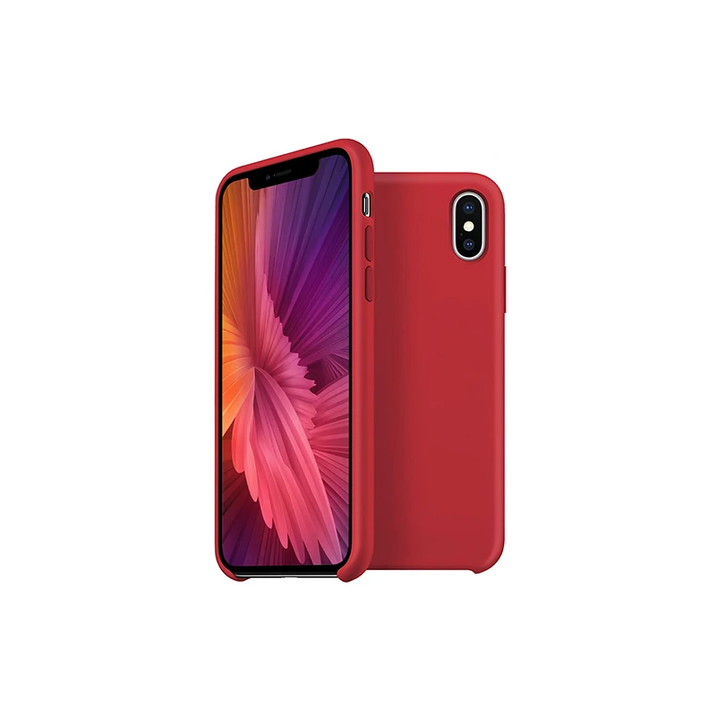 

Meke for phone Xs max 6.5 inch factory product wholesale price liquid silicone cover case inner soft microfiber cloth lining