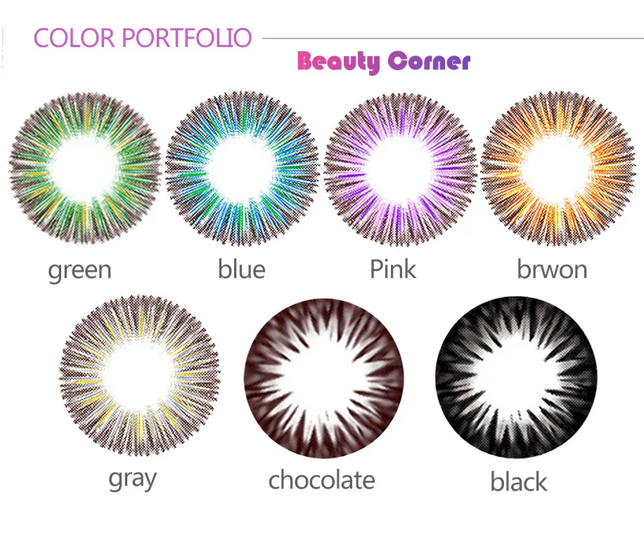 Beauty Coner-2pcs/pair Dandelion Fantasy Big Eyes Soft Colored Contact Lens Cheap Cosmetic Contact Lenses
