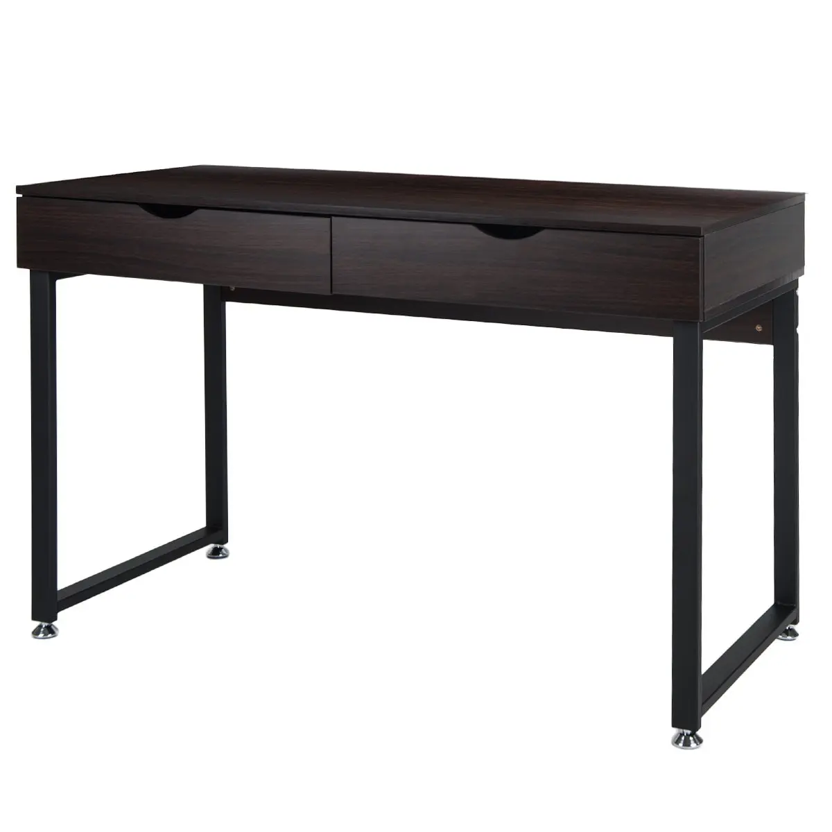 Merax Home Office Computer Desk Simple Design Table Workstation with Two Drawers (Black and Espresso)