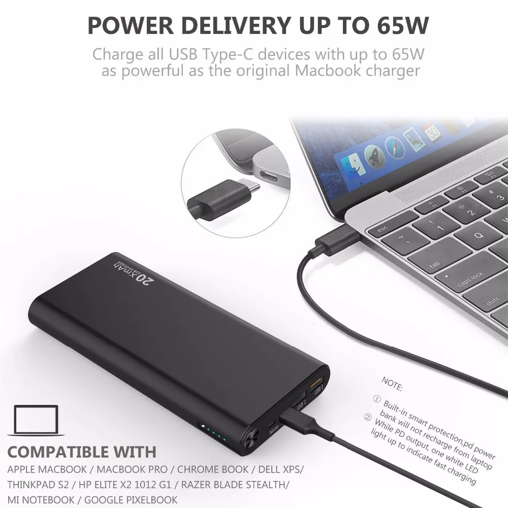 Pd Power Bank 20800mah Fast Charging Up To 100w Compatible With Macbook ...