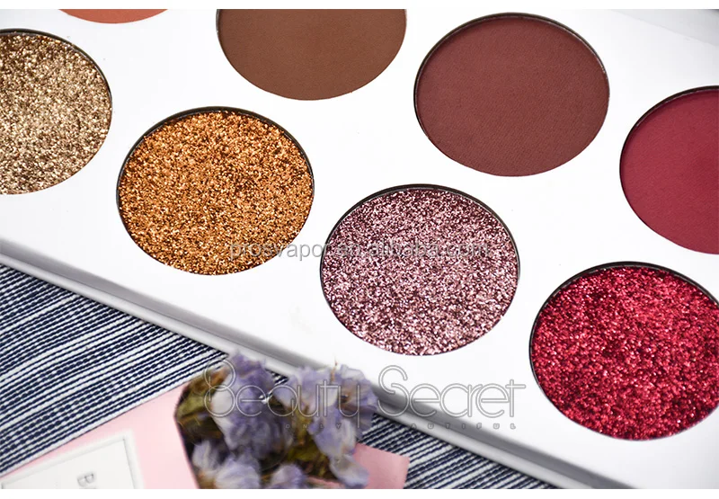 Long Lasting 10 Colors 36mm Glitter Eye Shadow Palette Private Label Eyeshadow Palette For Beauty