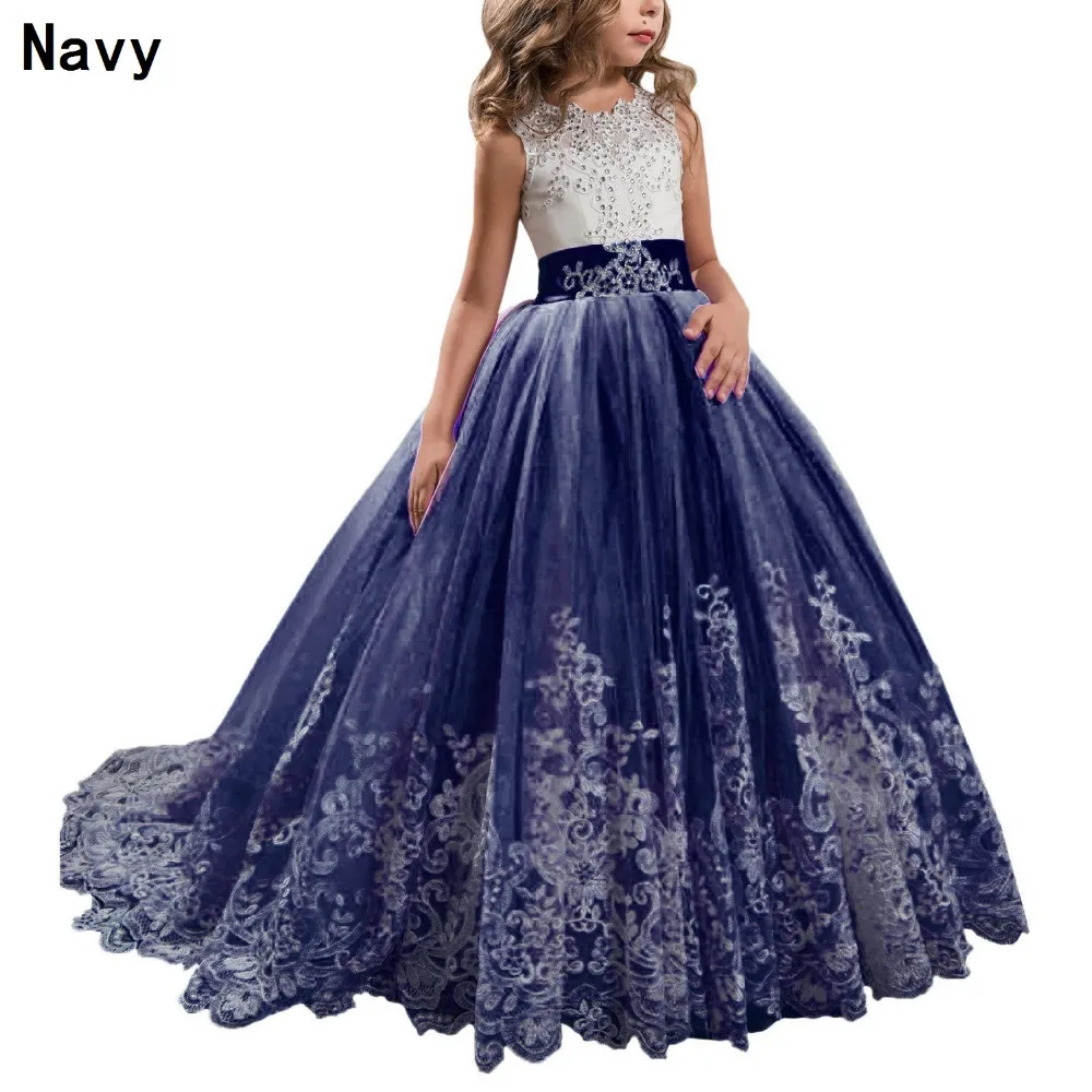 flower girl navy dress