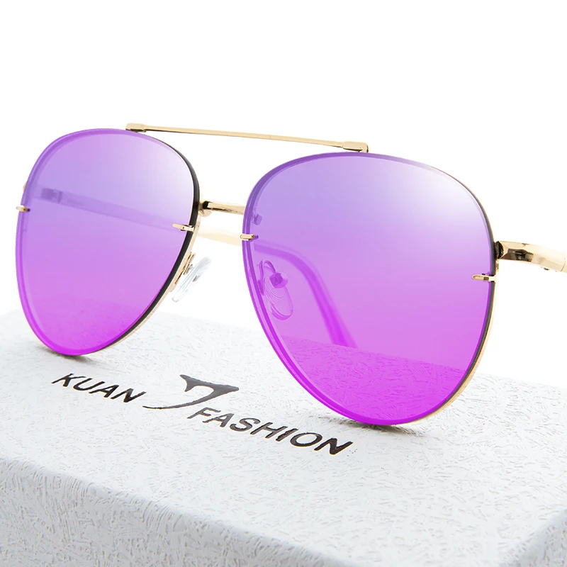 

KUAN FASHION Brand 2019 Custom Designer Retro UV Vintage Pilot Sun glasses Men Womenchina sunglass manufacturers